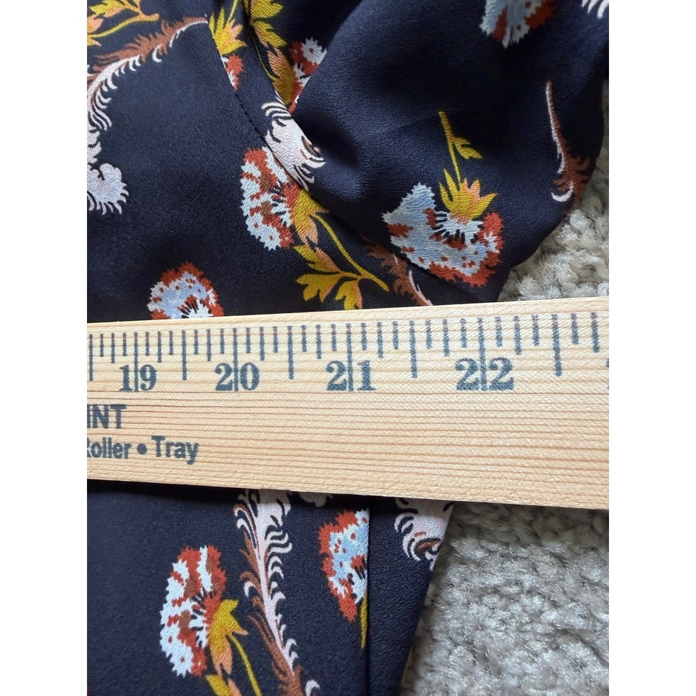 Banana Republic Navy Blue Feather Print Pintuck Shirt Dress Long Sleeve - Picture 15 of 15